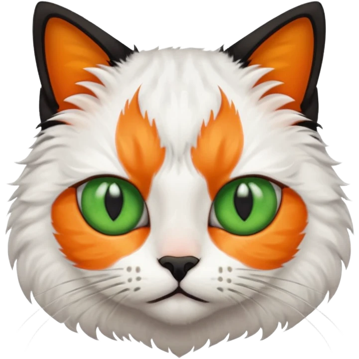 گربه ای که نصف سورتش سفیده ونصف صورتش مشکی هست emoji