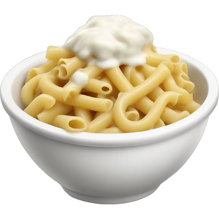 pasta in a bowl with white sauce on top emoji