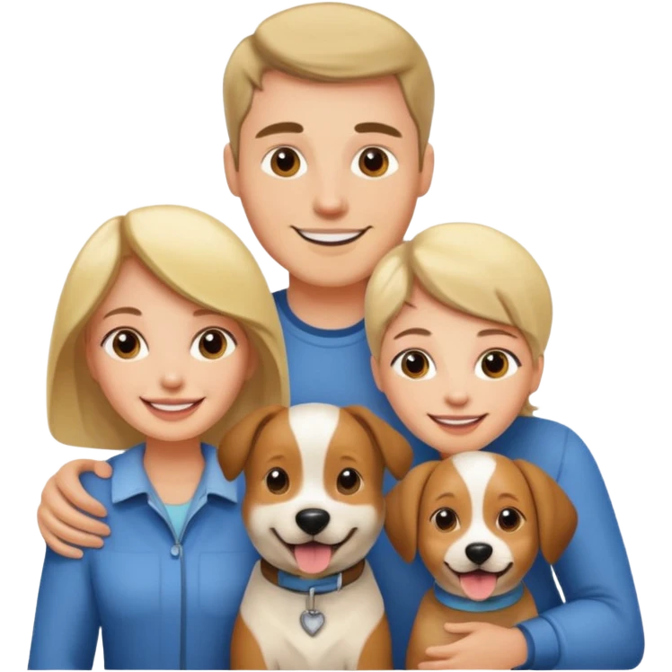 Casal com um cachorro  emoji