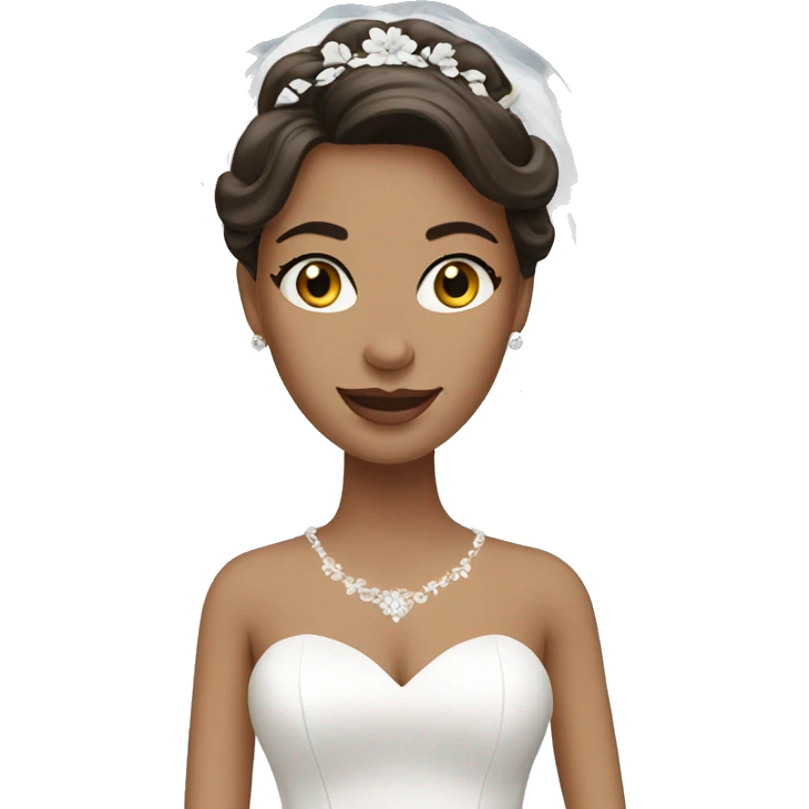 White brunette bride emoji