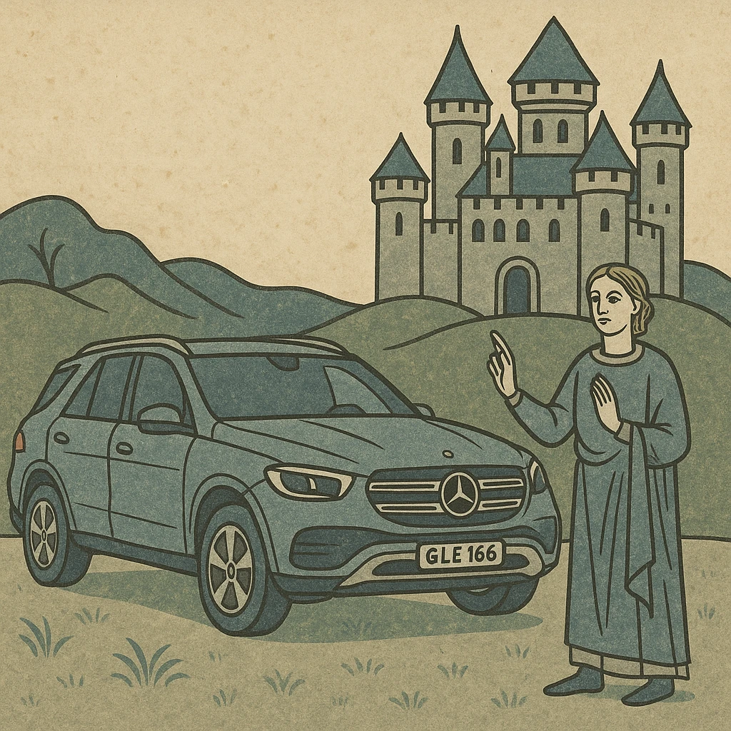 mercedes gle 166 near castle emoji