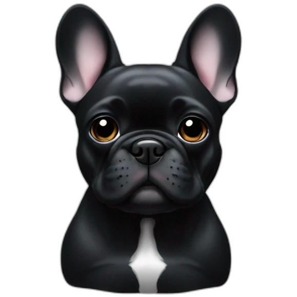 French Bulldog total black emoji