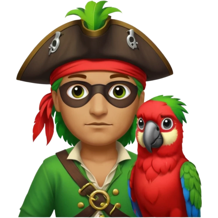 pirate and parrot emoji