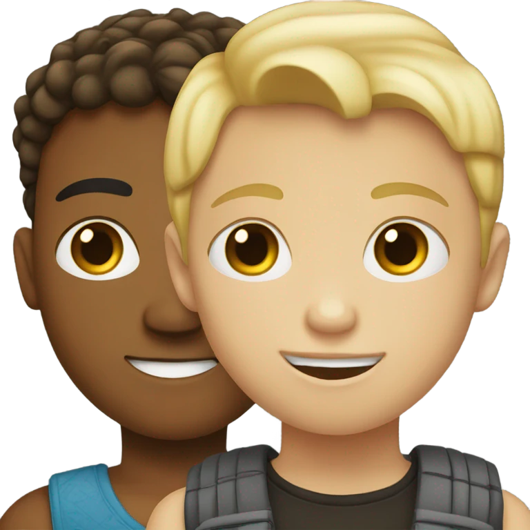 Hispanic girl and blonde white boy  emoji