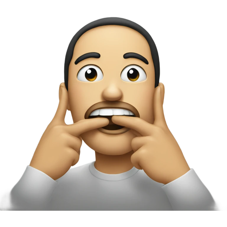 Emoji face with fingers in mouth like  emoji