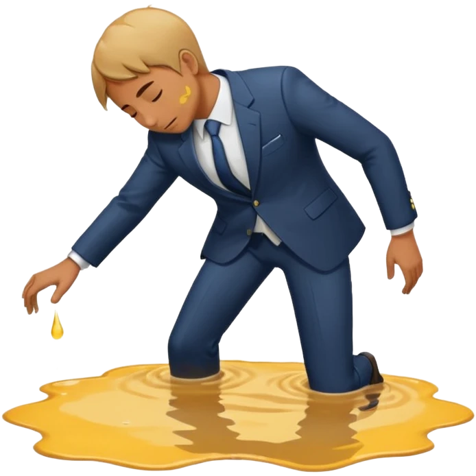 apple style emoji of a man who has fallen face down into a puddle emoji