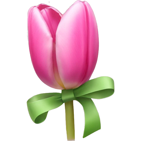 Pink tulips with a bow emoji