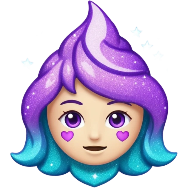 Glitter Roxo e Ciano Mão apontando para direita emoji