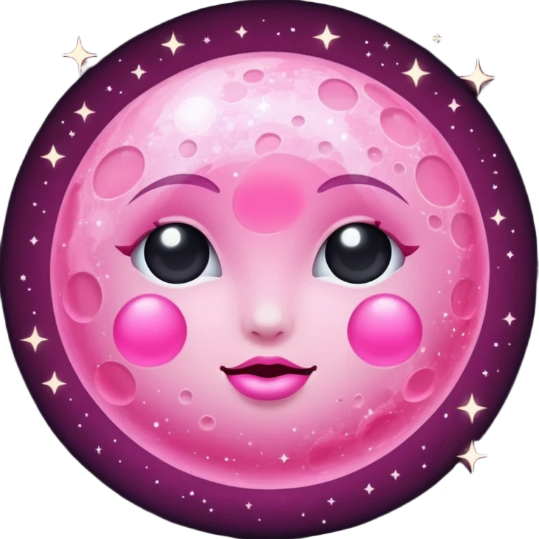 Pink sparkly moon emoji