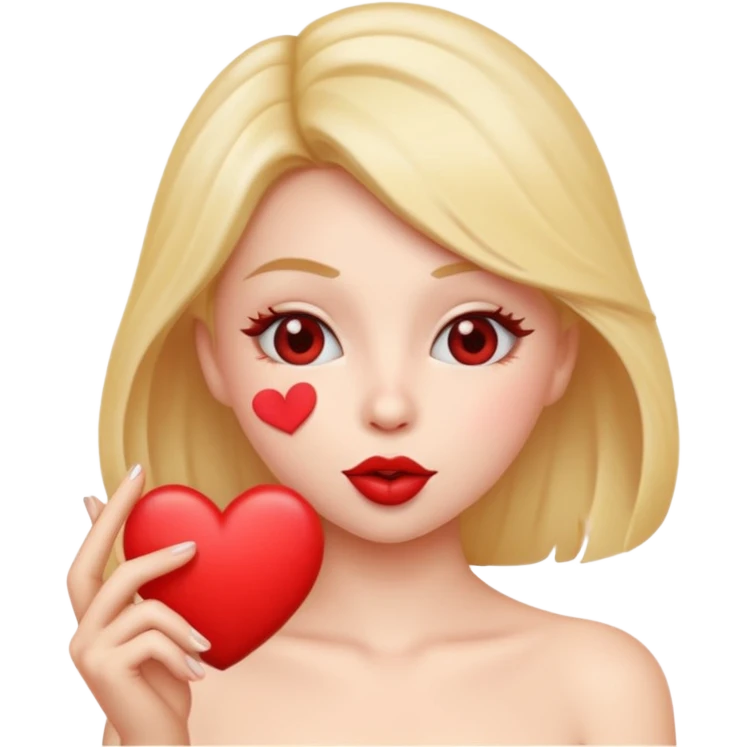 coquette emoji, blowing a kiss, heart near lips emoji