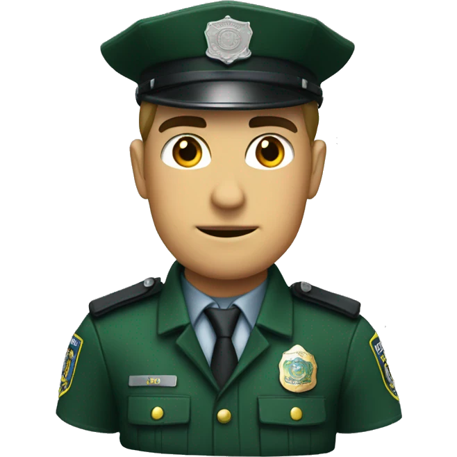 policia con uniforme verde emoji