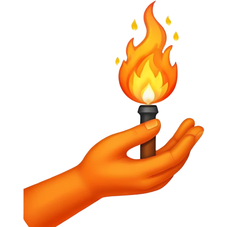 Hand with Fire in it  emoji