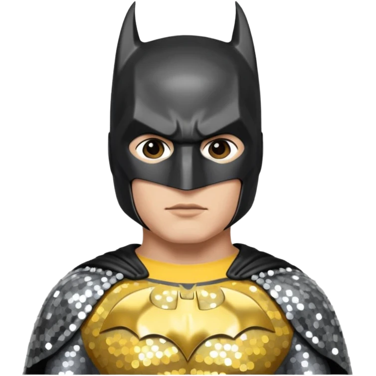 Batman with Sequin Outfit, light skin emoji