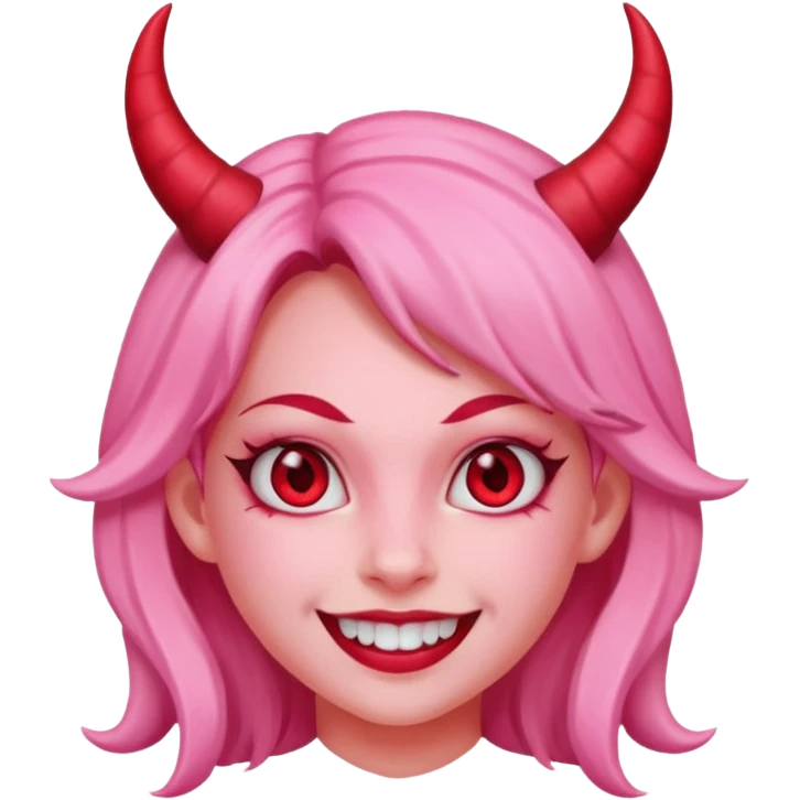 A pink girly devil emoji