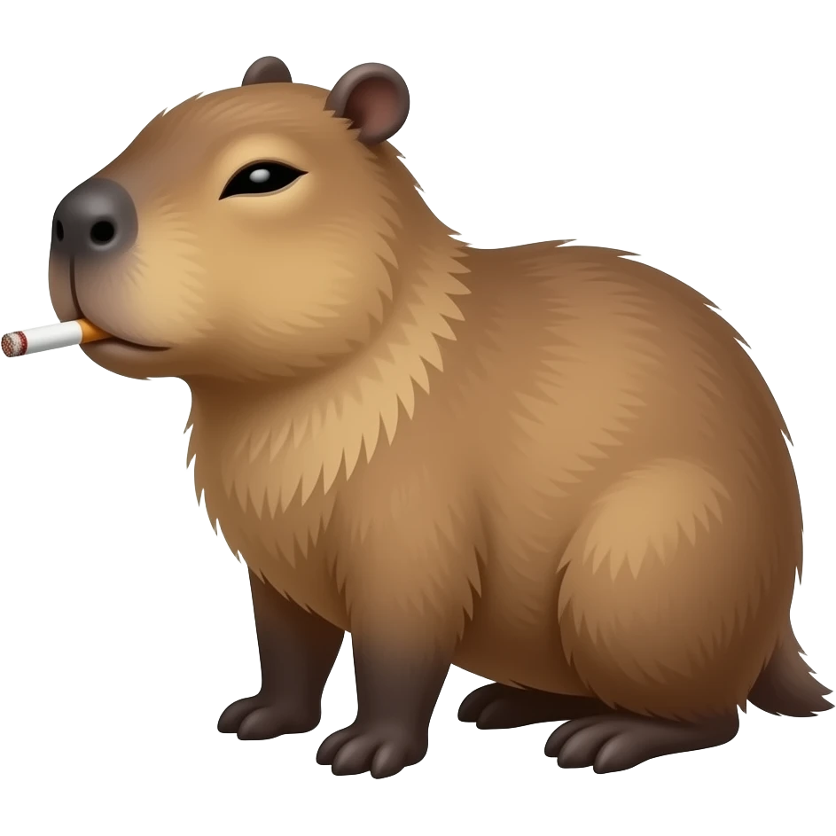 Cabybara smoking cigarette side eye emoji