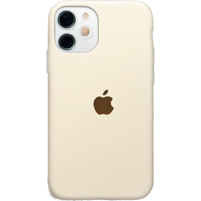 white iPhone 14 with beige checkered case emoji