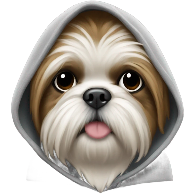 Shit tzu wearing hoodie emoji