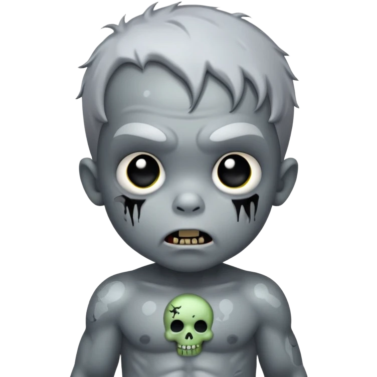 Super idol as creepy zombie toddler with a gray spot shining on his head with the background being dark gray and “super idol” is almost pitch black and outside of that circle is literally just a pitch black background emoji