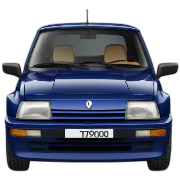 Dark blue Renault super 5 gt turbo emoji