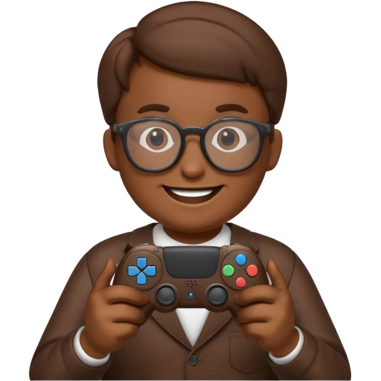 Emoji poop with glasses holding a ps5 controller emoji