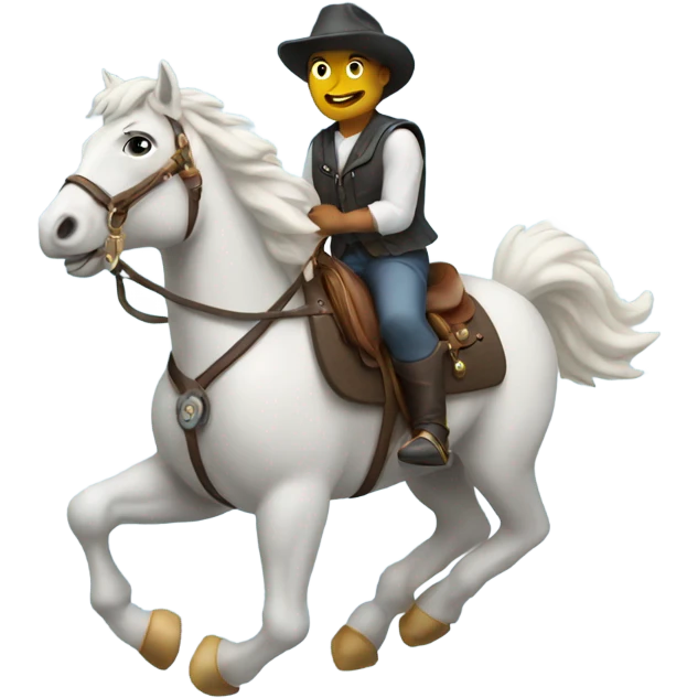 Cloud wearing a vest riding a horse  emoji