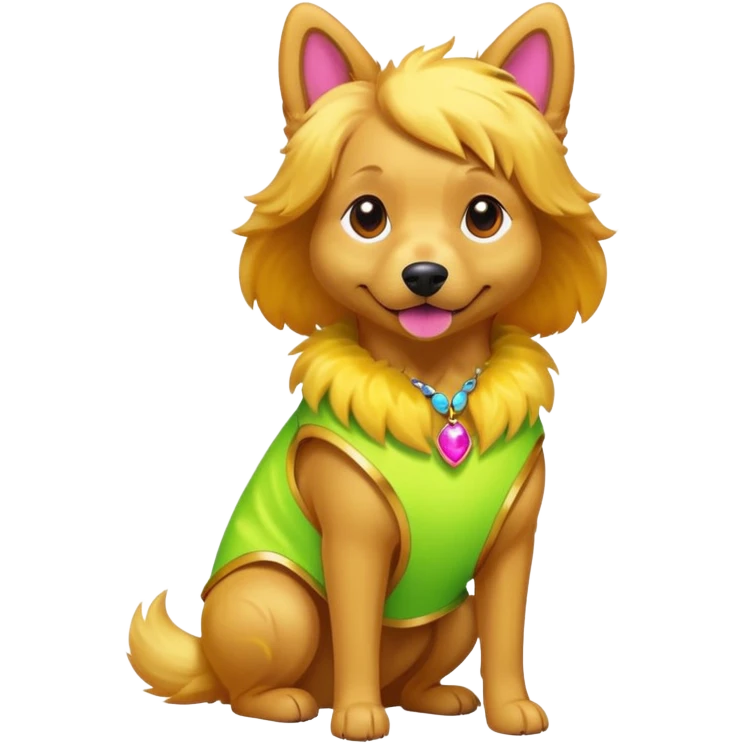 DOG wearring neon fashion dress emoji