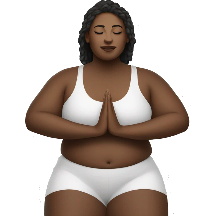 Plus size white woman doing yoga emoji