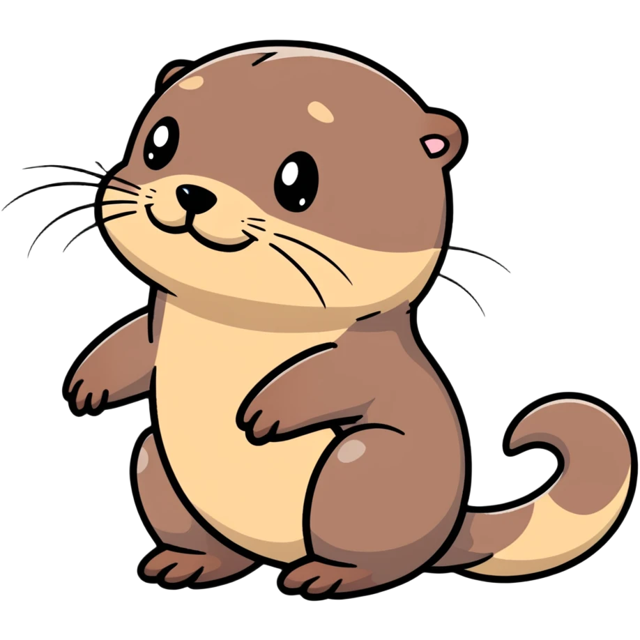 really cute smiling joyful otter face in three-quarter profile view with simple thorny stem wrapped horizontally around its forehead like Jesus Christ's Crown of thorns, no crown shape on top, just thin spiky branches circling the forehead emoji