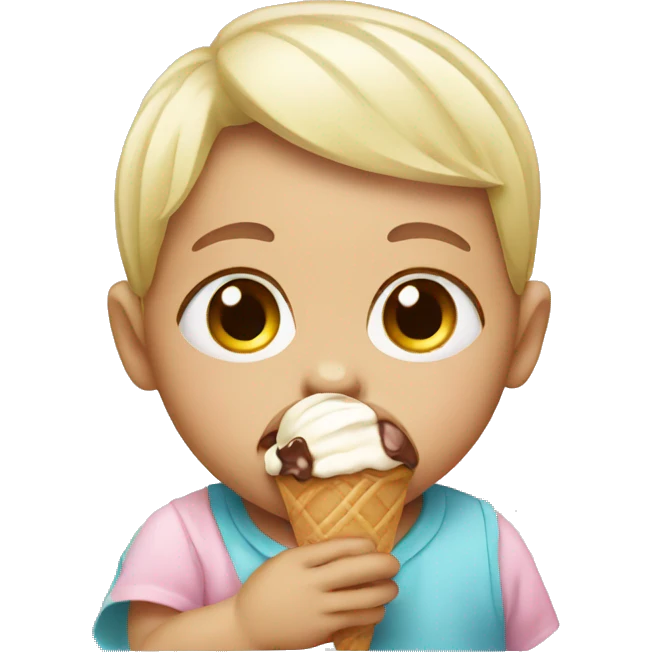 crying baby with a ice cream emoji
