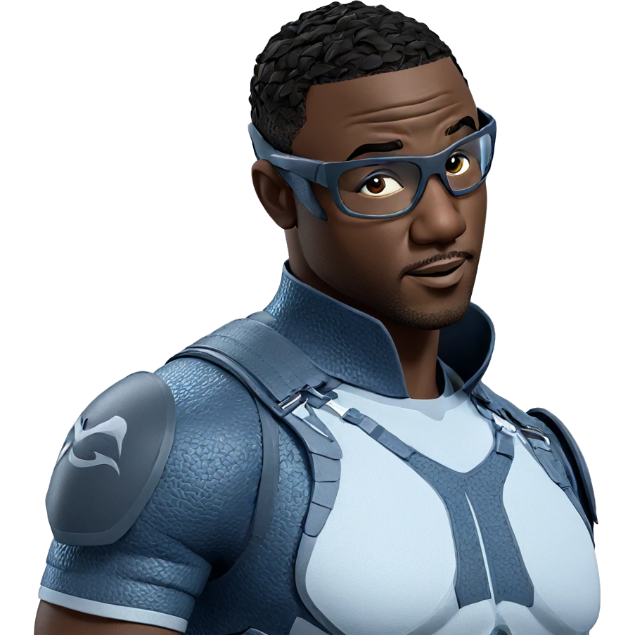 cool dark-skinned warrior portrait emoji