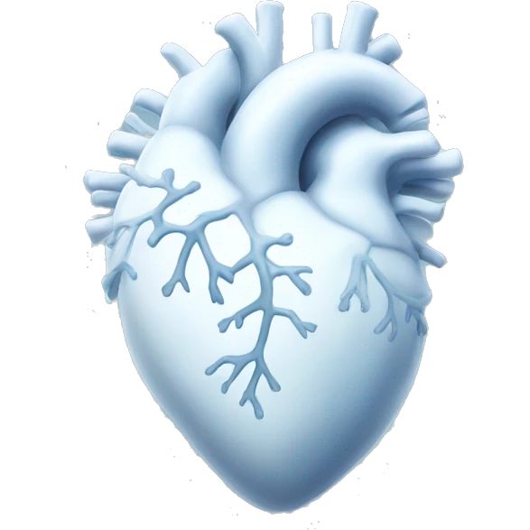 A white human heart frozen emoji