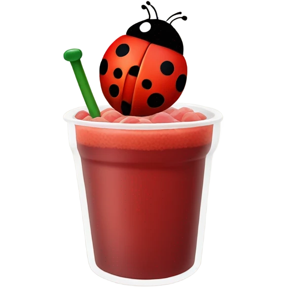 Red boba with a ladybug on top emoji