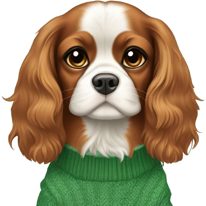 Cavalier in green sweater  emoji