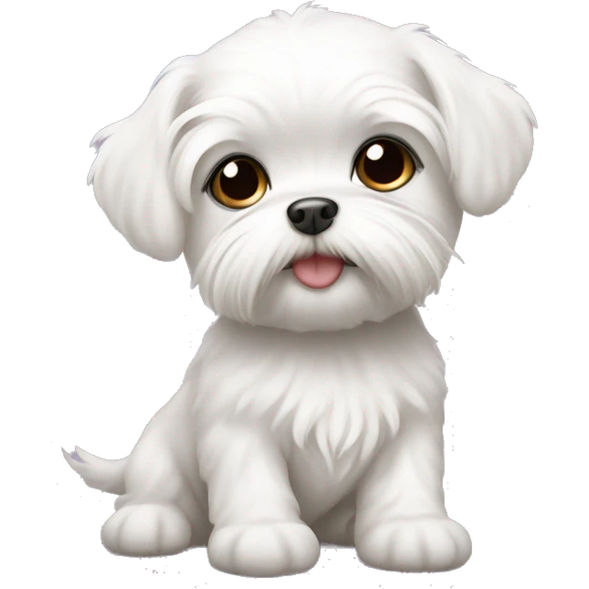Baby maltese with short hair emoji