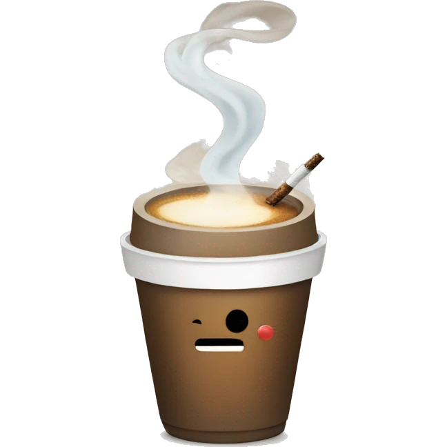 Cold coffe with cigarette emoji