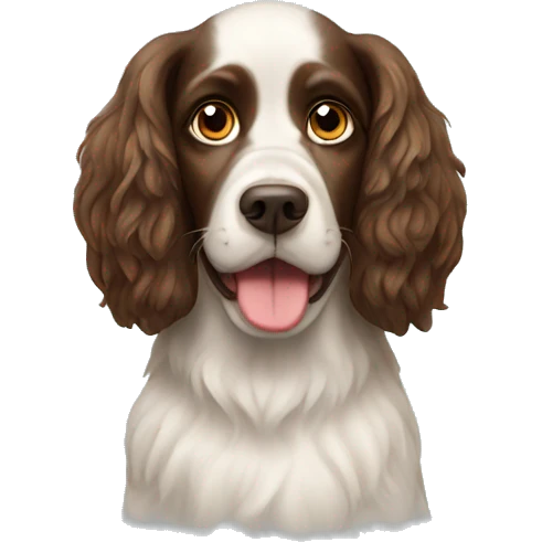 The dog is a Russian spaniel emoji