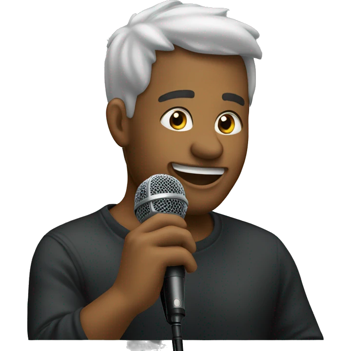 holding microphone on stage emoji
