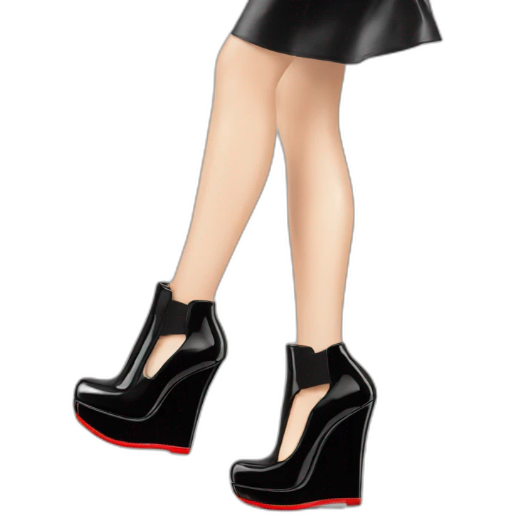 WEDGE heel LOUBOUTIN black PATENT emoji