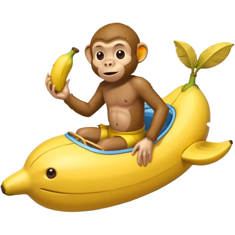 
monkey man riding a banana submarine emoji