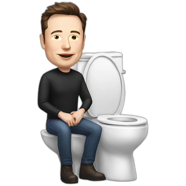 Elon musk hold toilet emoji