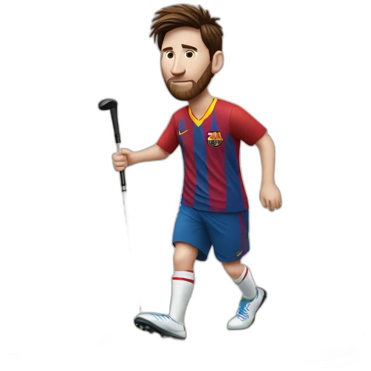Messi playing golf emoji