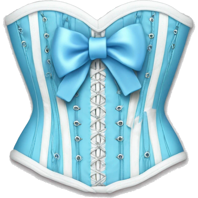 Baby blue corset with a white bow emoji