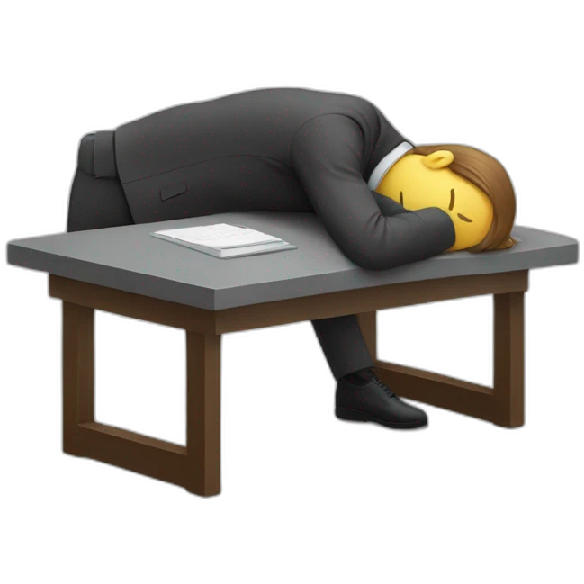 sleeping on office table emoji