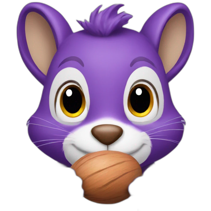 purple squirrel with purple nut emoji