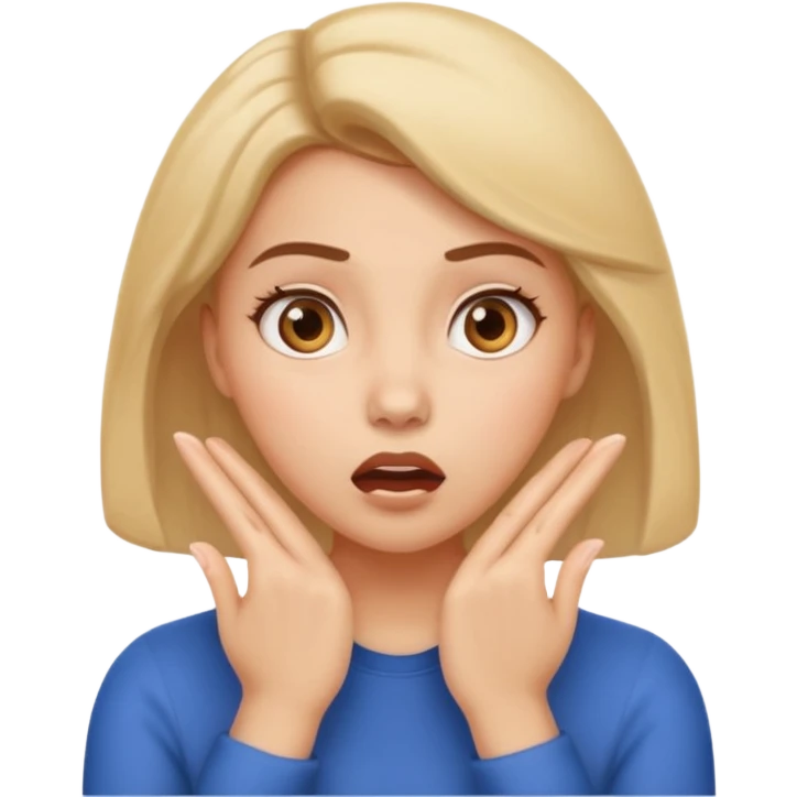 suprised angle, hands on cheeks emoji