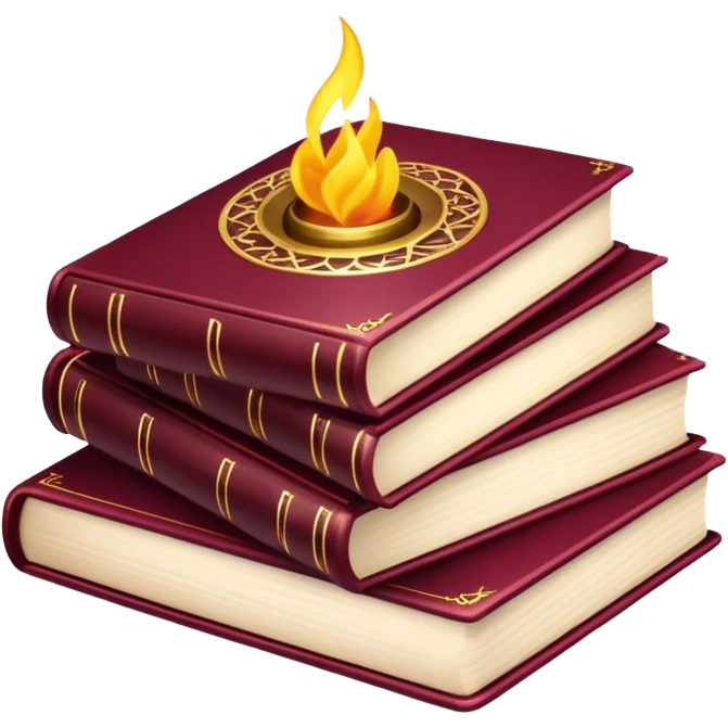 pile of magic spell books Burgundy emoji