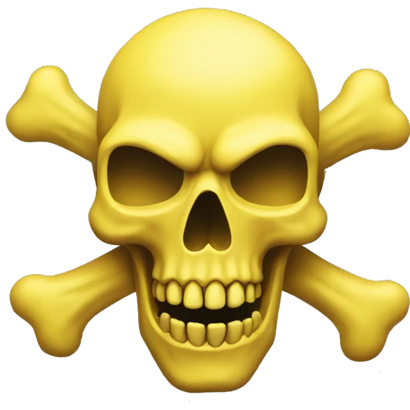 Yellow Dangerous skull sign  emoji