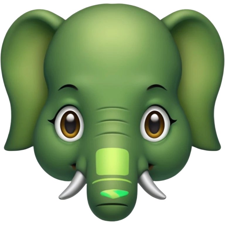 A green head with a green elephant nose emoji