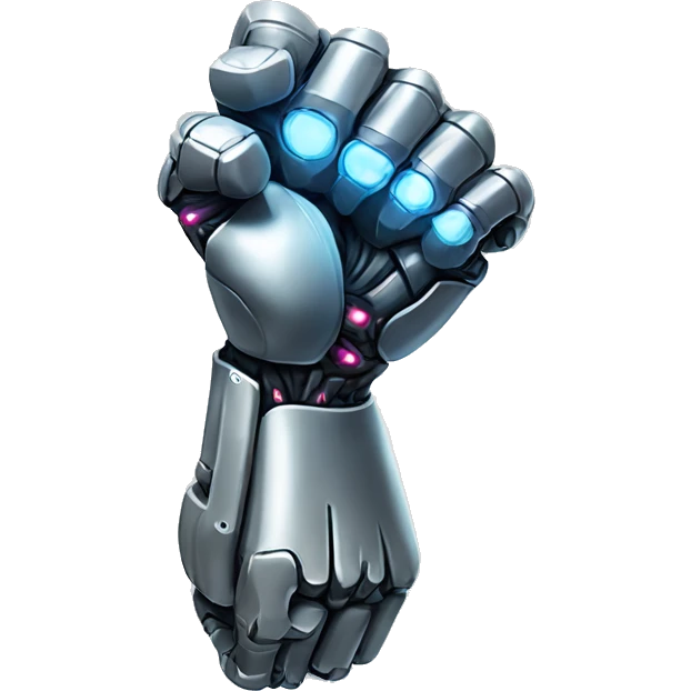 Cyborg arm and bicep with flexing shock emoji