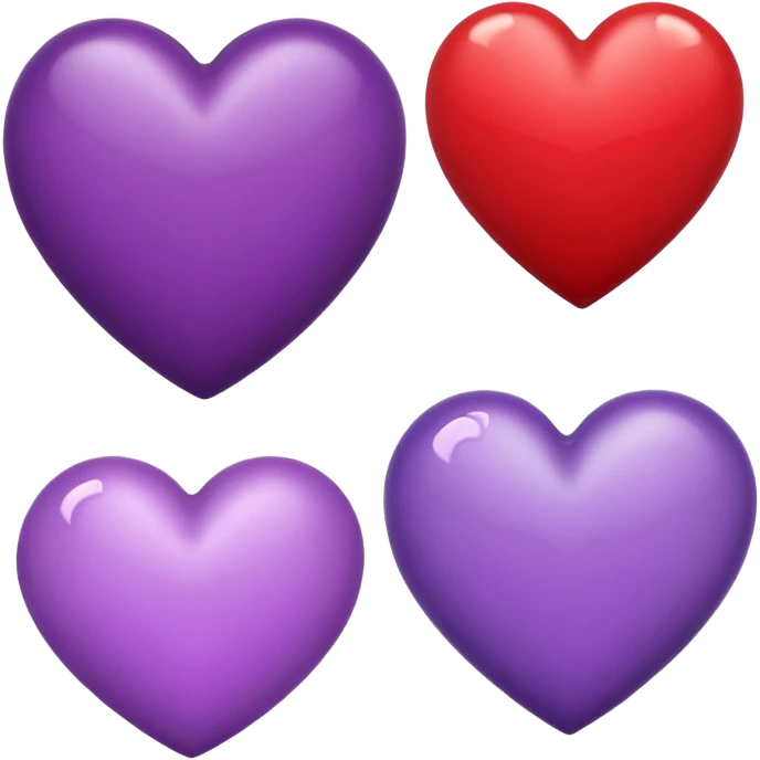 A purple and a red heart emoji
